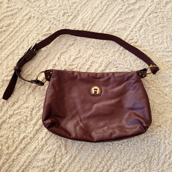 Etienne Aigner Handbags - Etienne Agner Burgundy Leather Crossbody Purse